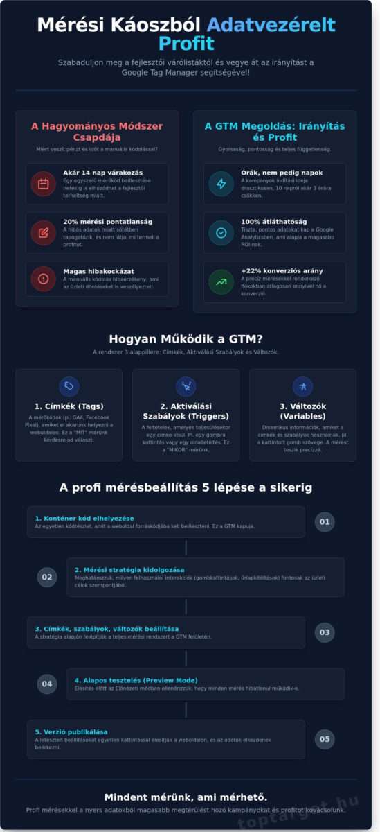Google Tag Manager Útmutató 2026: Mérje Profin a Marketing Eredményeit 1 Google Tag Manager Útmutató 2026: Mérje Profin a Marketing Eredményeit