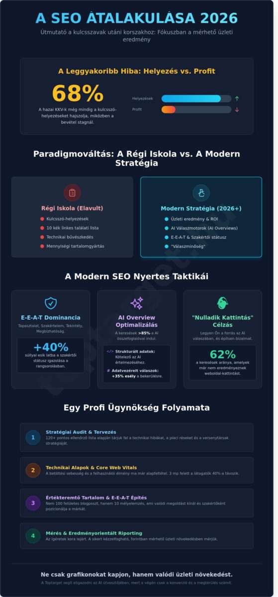 Keresőoptimalizálás ügynökség: Hogyan válasszunk SEO partnert 2026-ban? 1 Keresőoptimalizálás ügynökség: Hogyan válasszunk SEO partnert 2026-ban?