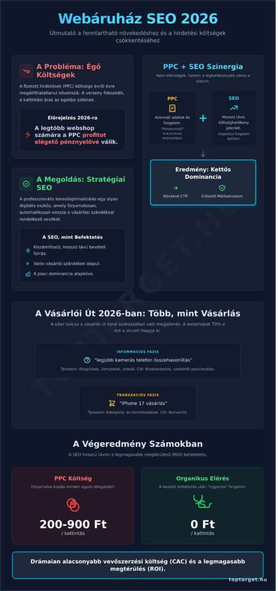 Webáruház keresőoptimalizálás 2026: Profitmaximalizálás az organikus forgalommal 1 Webáruház keresőoptimalizálás 2026: Profitmaximalizálás az organikus forgalommal