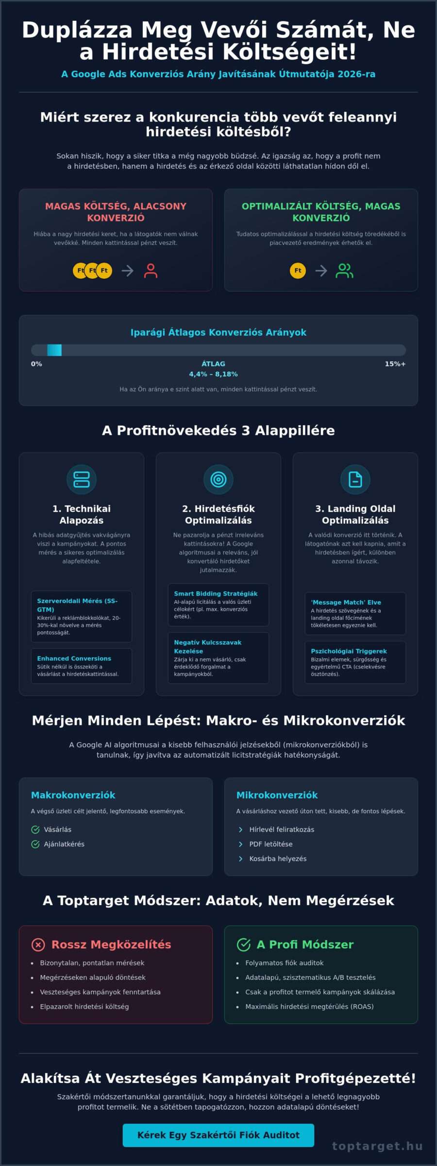Google Ads konverziós arány javítása: Stratégiai útmutató a magasabb profithoz 2026-ban 1 Google Ads konverziós arány javítása: Stratégiai útmutató a magasabb profithoz 2026-ban
