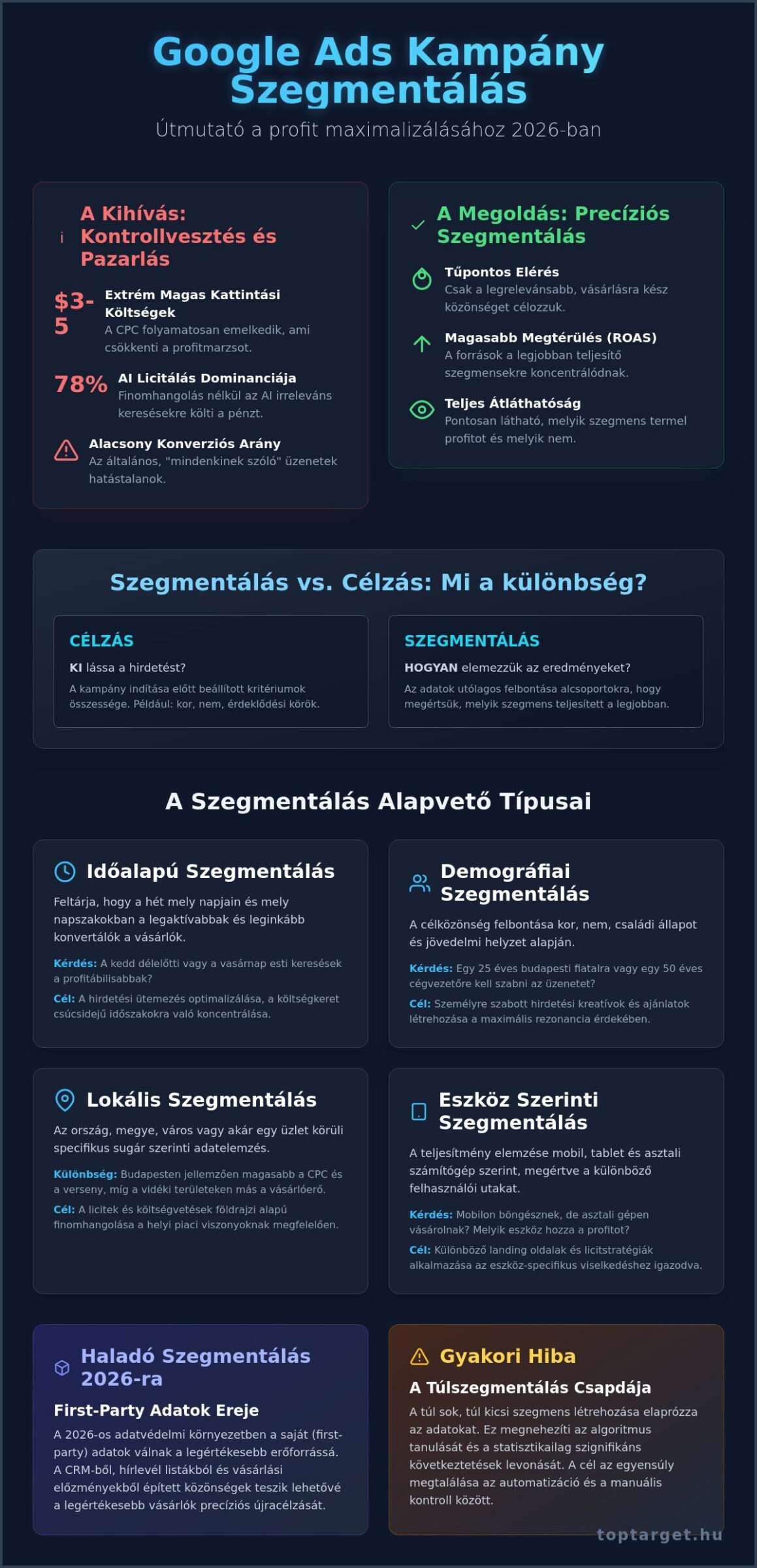 Google Ads kampány szegmentálás: Így maximalizálja a profitot 2026-ban