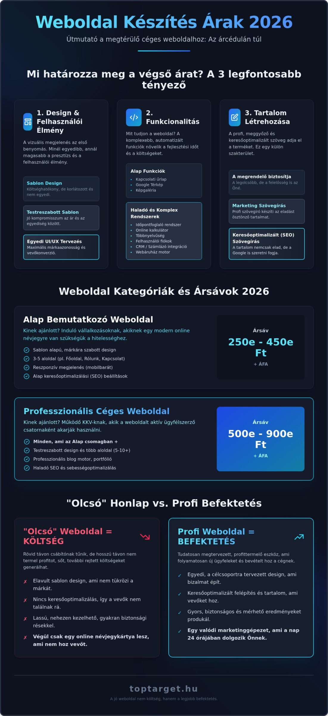 Weboldal készítés árak 2026: Mennyibe kerül egy profi, vevőszerző honlap?