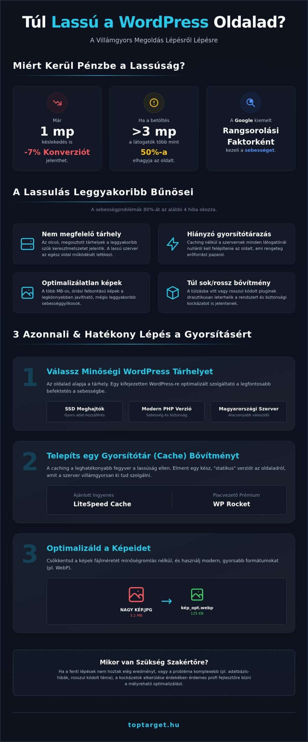 Lassú a WordPress oldalam? Okok és megoldások lépésről lépésre